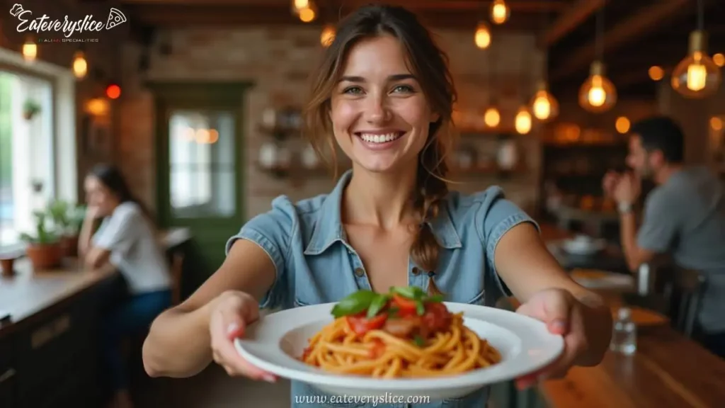 Eat Every Slice Women Serving italian foods