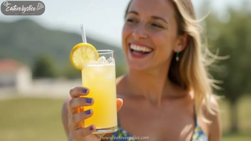 beautiful women drinking recipe for limoncello spritz summer in eat every slice