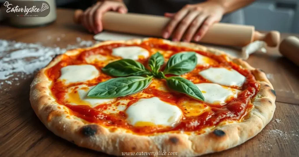 Eat Every Slice woman chef expertly rolling out dough