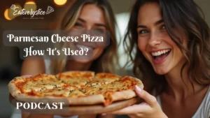 A delicious Parmesan cheese pizza with a crispy golden crust, rich tomato sauce, and melted cheese, featured on the Eat Every Slice podcast.