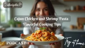 A vibrant plate of creamy Cajun chicken and shrimp pasta, garnished with fresh parsley and served in a rustic bowl.