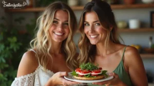 caprese torta recipe served by two women Eat Every Slice.jpg